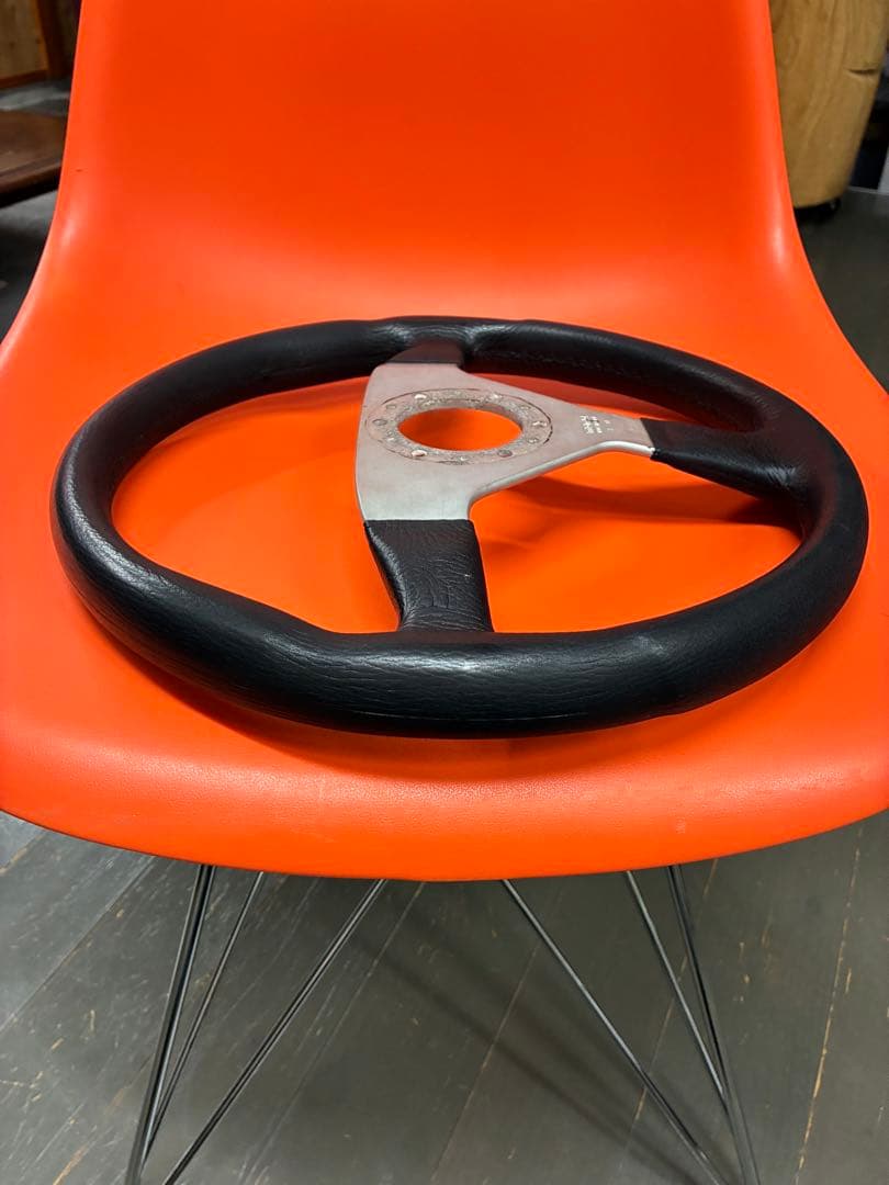 momo ステアリング　モモ　ベローチェ　シルバースポーク　34パイ　旧車　昭和