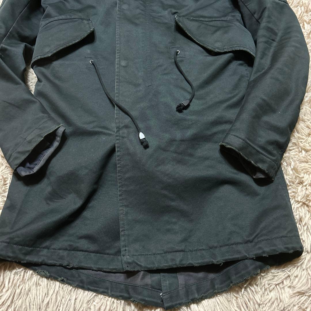 名作WJKデストロイコットンツイルモッズコートブラックS