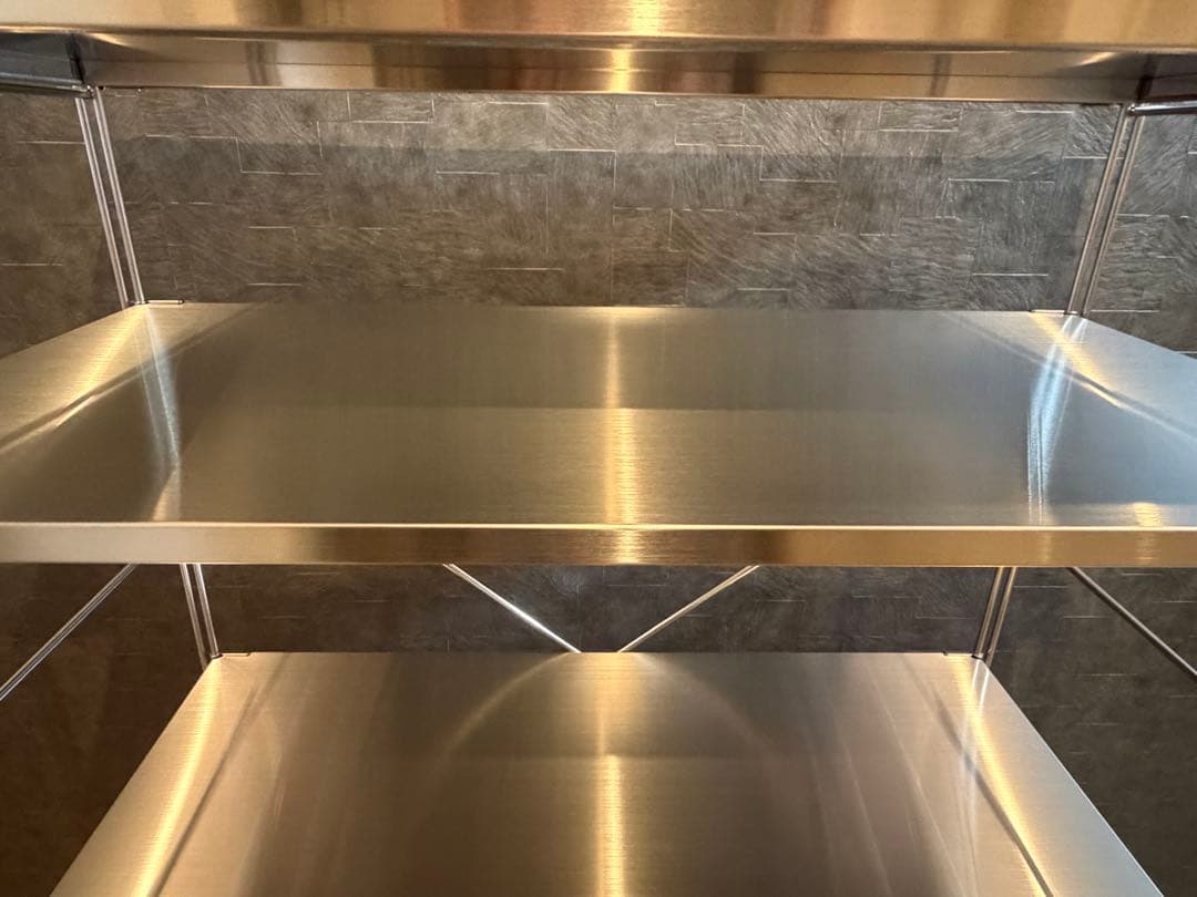 無印良品　ステンレスユニットシェルフ　ワイド　中幅８６×奥行４１×高さ１２０ｃｍ