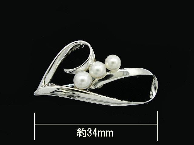 美品です。　ミキモト　シルバーブローチ　アコヤパール付　箱、冊子付き