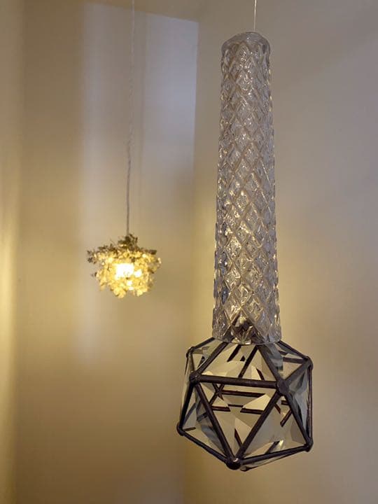 アンティーク ビンテージ 30s 40sダイヤ シャンデリア照明 フラワーベース