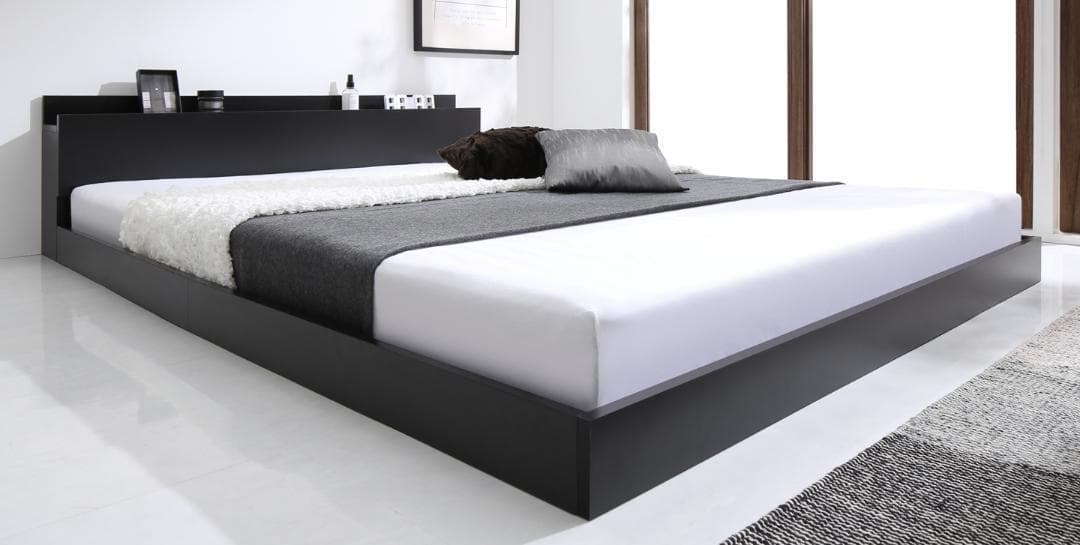 新品 送料込 シングルベッド マットレス付 棚 コンセント付 wb