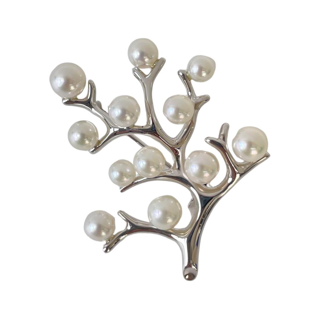 【極美品】 ミキモト 幸福の木 シルバー ブローチ 巾着 箱付き