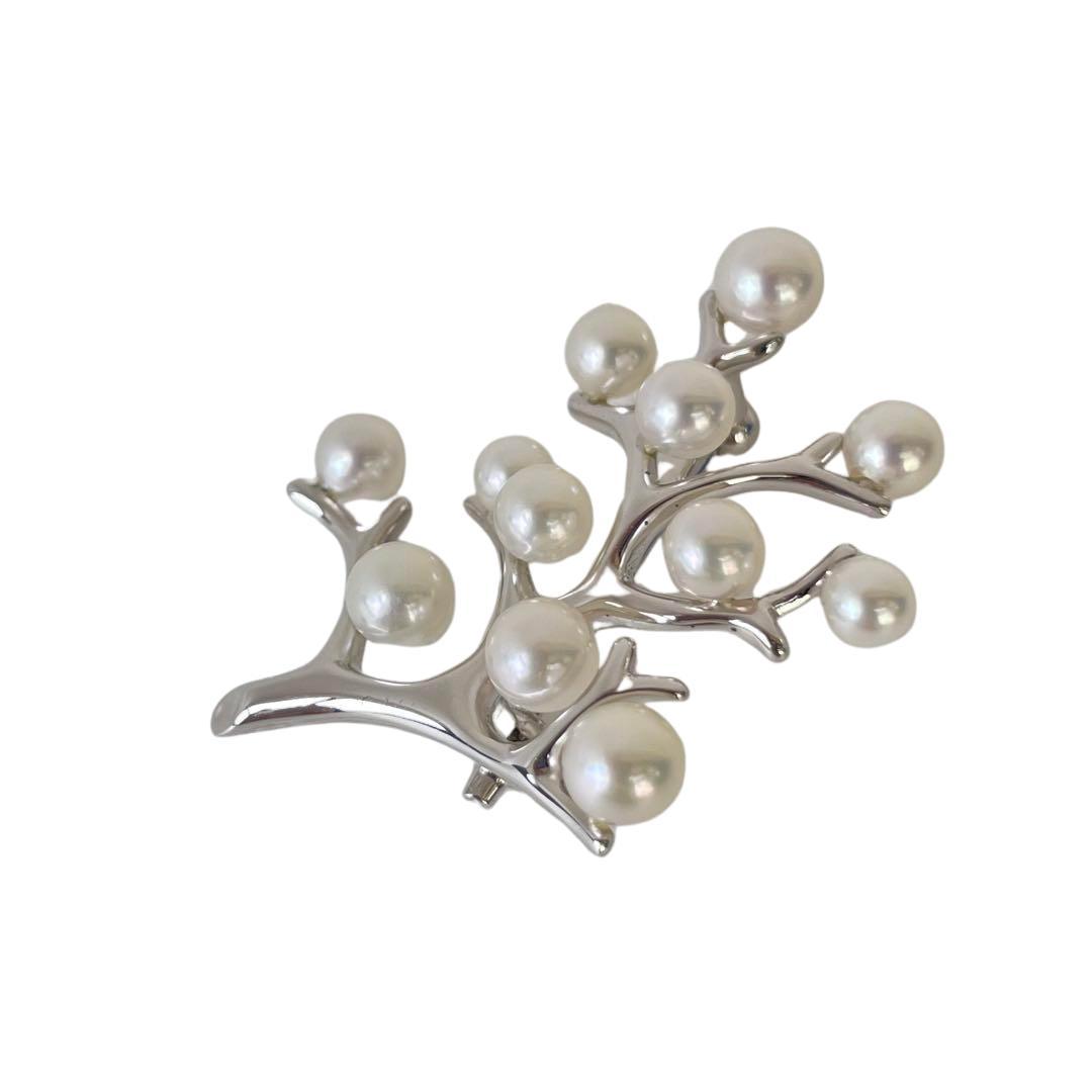 【極美品】 ミキモト 幸福の木 シルバー ブローチ 巾着 箱付き