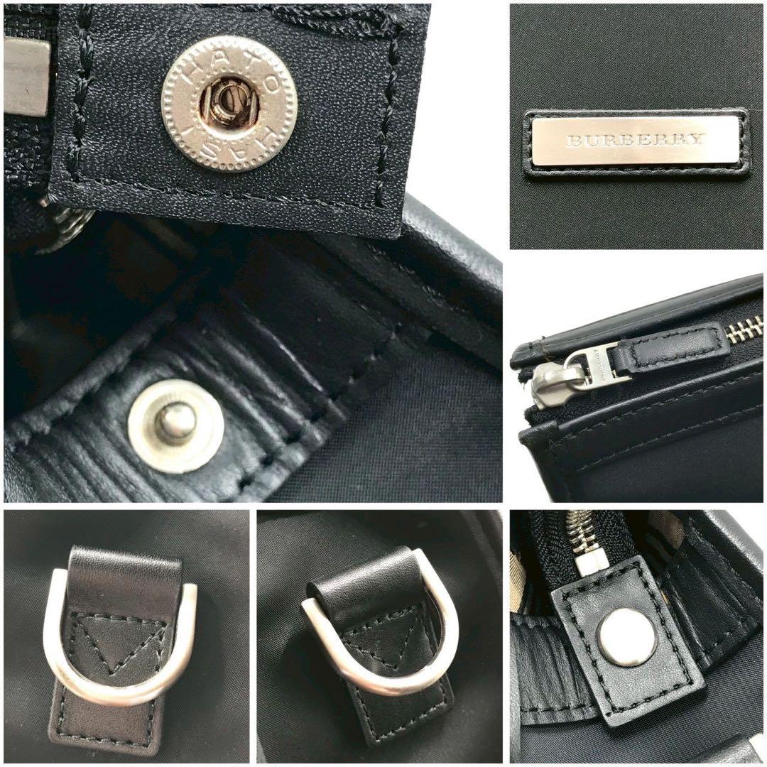 美品/定価10万✨バーバリー ビジネスバッグ ノバチェック レザー ブラック