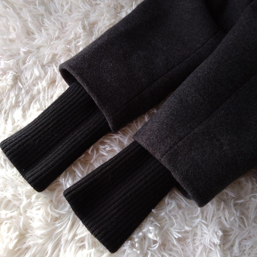 miumiuジャケット　アンゴラ　リアルファー　フード一 ブラック・グレー