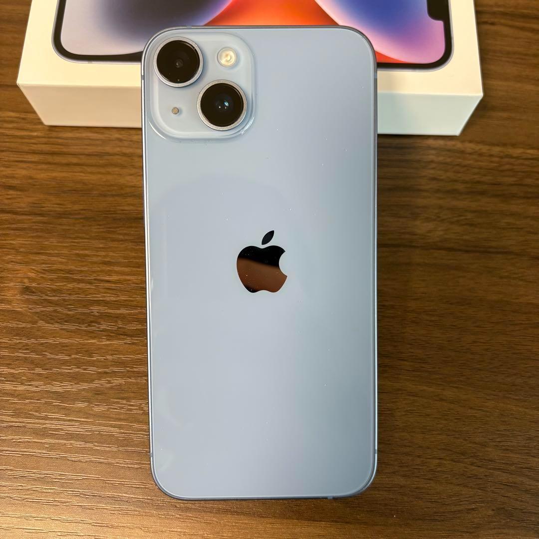 iPhone 14 256GB ブルー　SIMフリー　箱付き　充電ケーブル