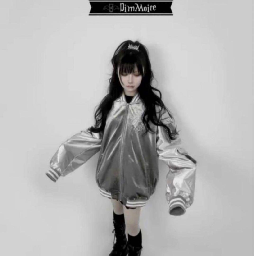 ディムモアール ベロア スカジャン スカル 刺繍 シルバー　地雷系　MA-1