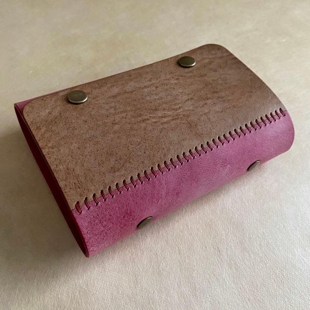 自由手帳 ミニ6 ブラウン×ラズベリー