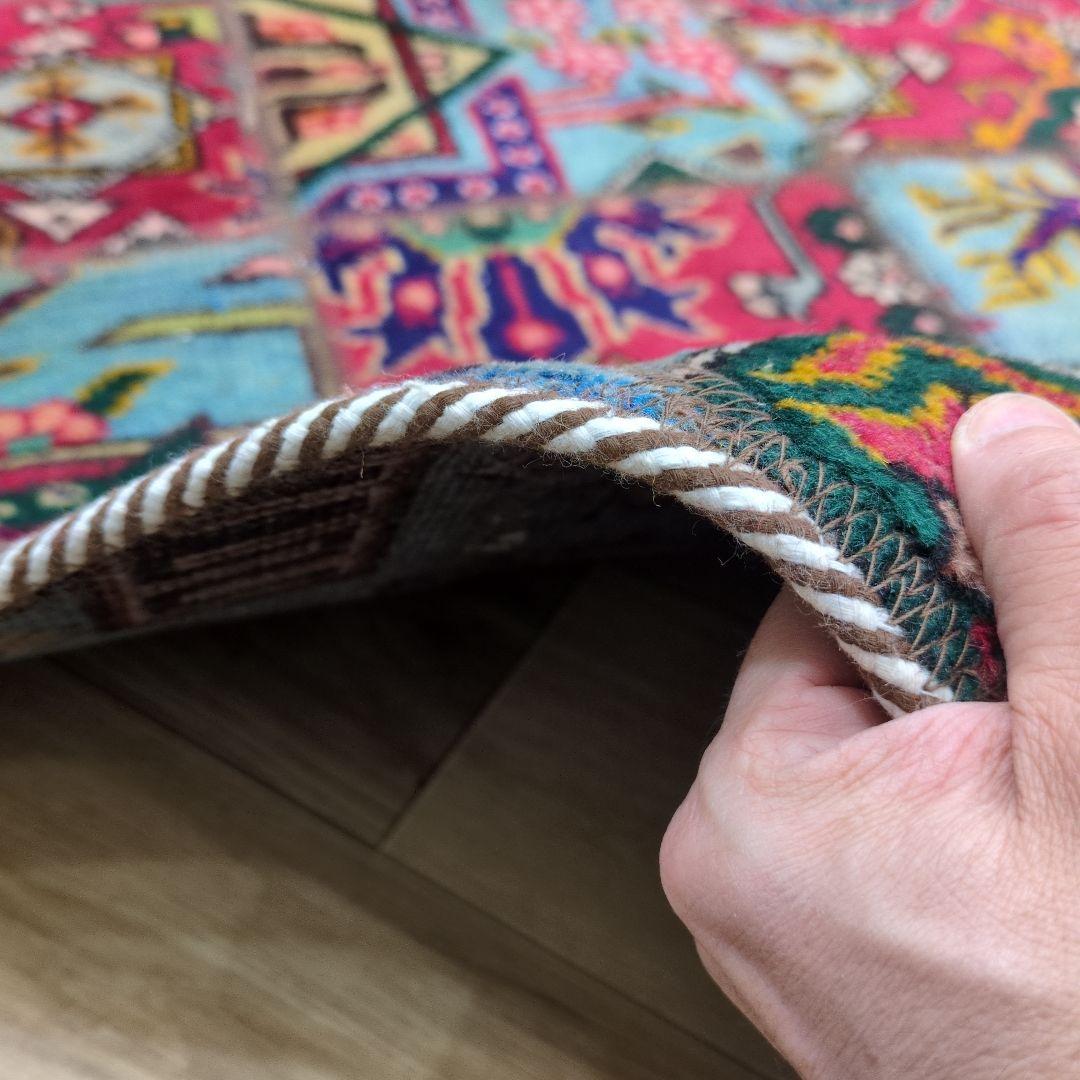 ペルシャ絨毯 パッチワーク アンティーク 156x102手織り クリーニング済み