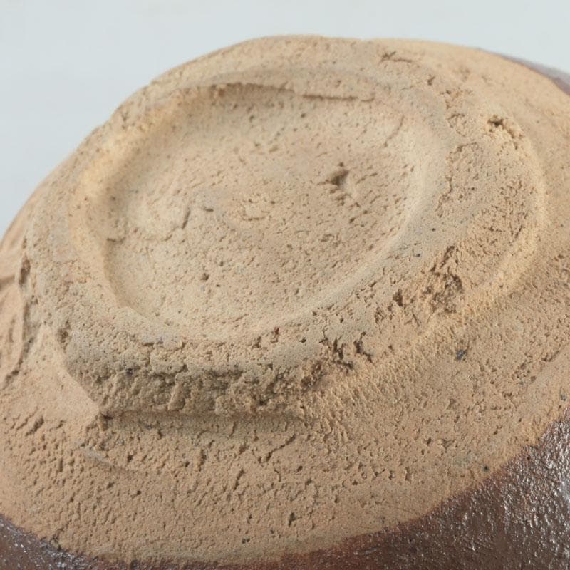 茶道具　虎山窯　鈴木青々作　鉄釉　茶碗　共箱　C　9483