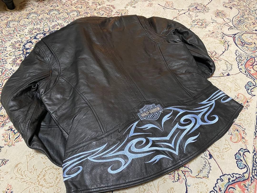 新品未使用Harley-Davidson ブラックレザージャケットフレアーロゴ
