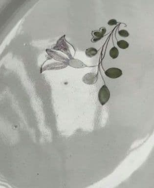 18世紀　ムスティエ 　花リム　オーバル皿　　フランス　アンティーク