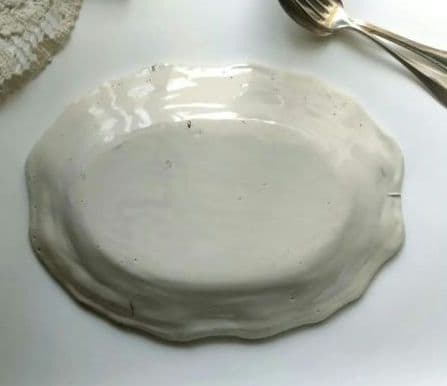 18世紀　ムスティエ 　花リム　オーバル皿　　フランス　アンティーク