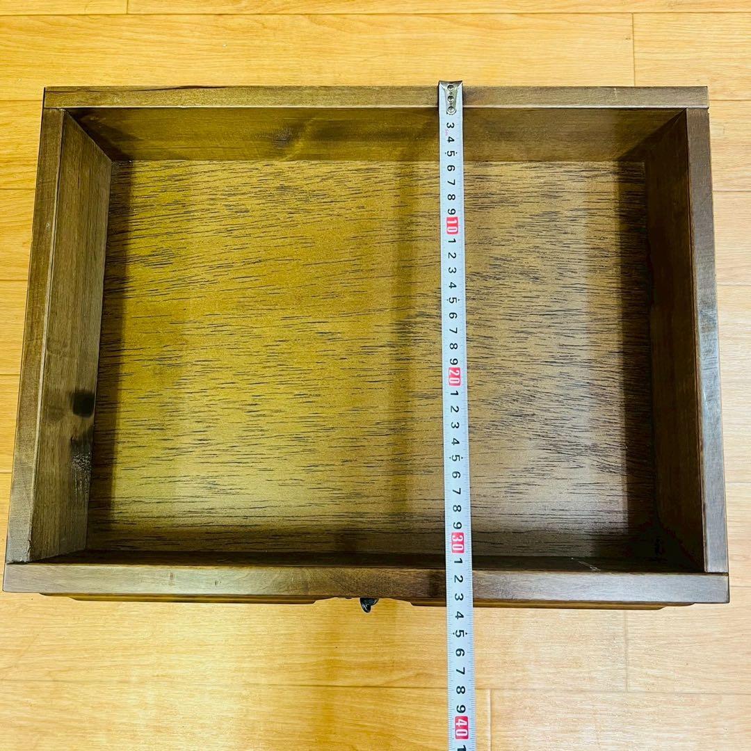 6段チェスト スライド式天板 ライティング アンティーク調 棚 アンティーク風