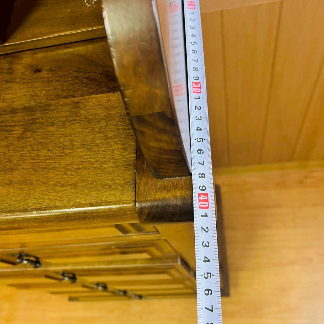 6段チェスト スライド式天板 ライティング アンティーク調 棚 アンティーク風