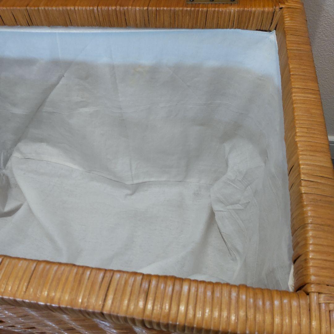 【ラタン収納ボックス】大型 籐製品 昭和レトロ かご バスケット