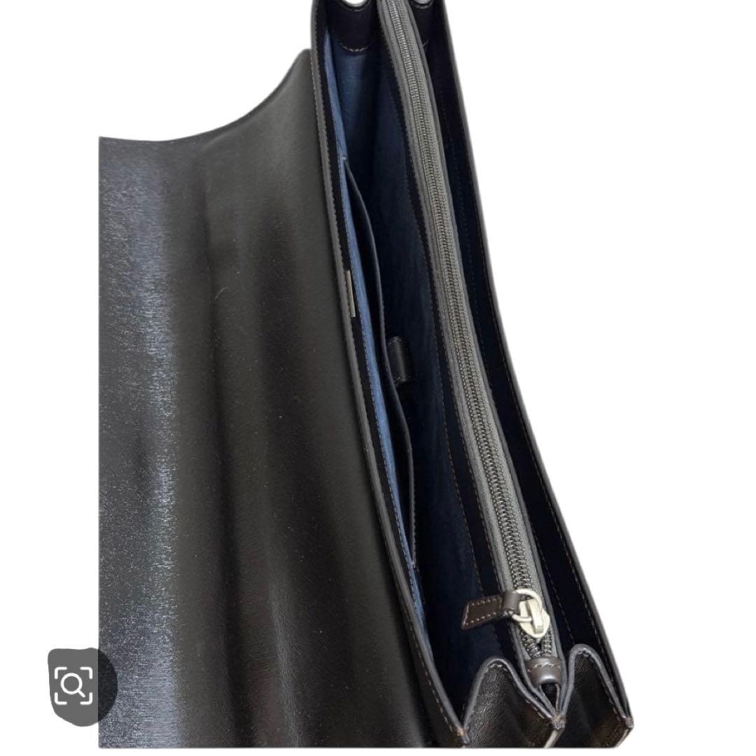 K*9様 伊製 至高DUNHILL 美品ダンヒルレザー ビジネスバッグ 黒 クロ