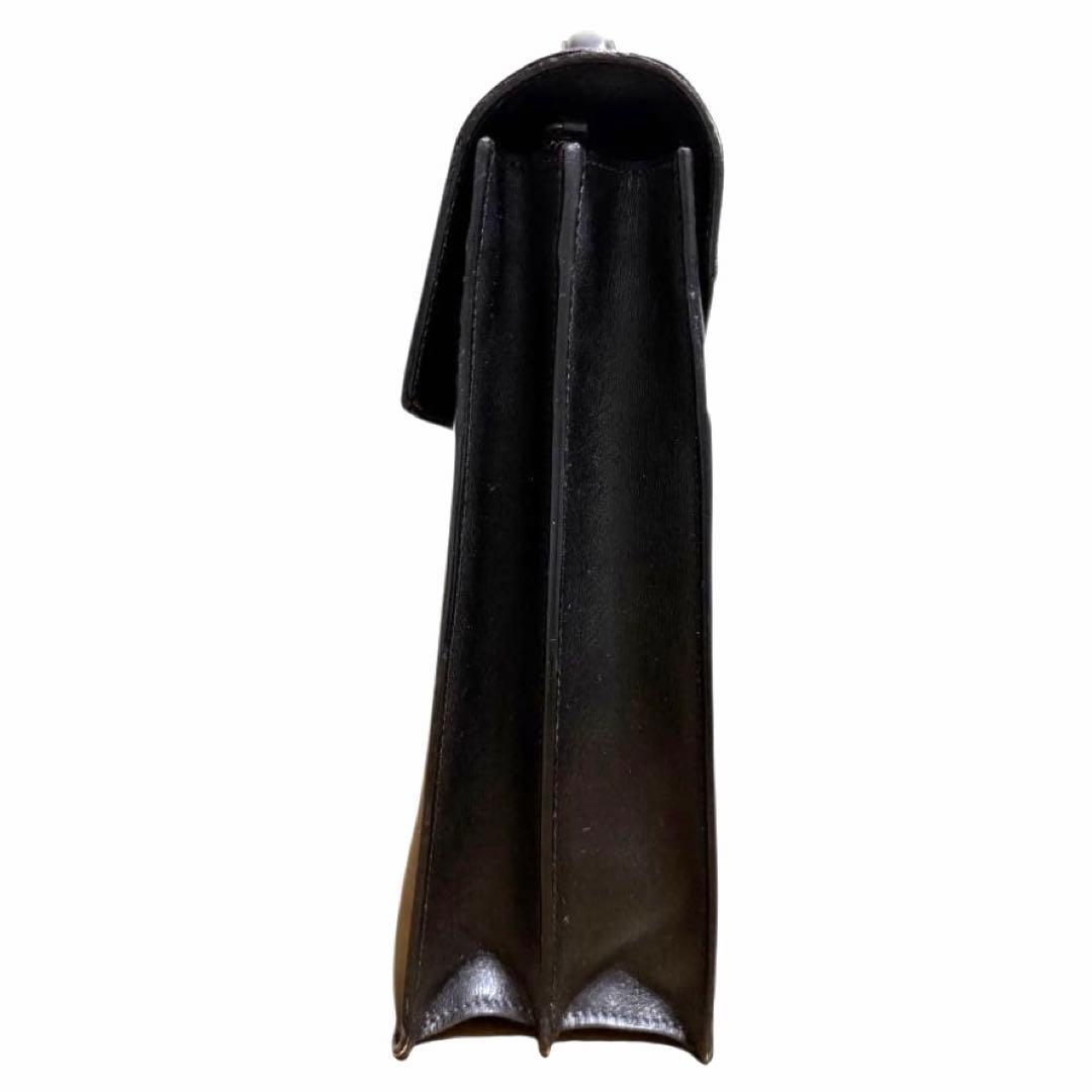 K*9様 伊製 至高DUNHILL 美品ダンヒルレザー ビジネスバッグ 黒 クロ