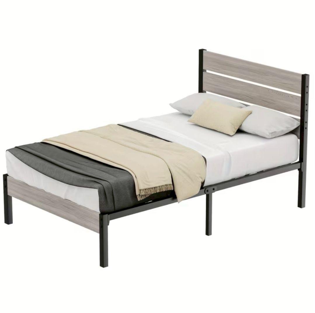 ベッドフレーム シングル チューブベッド 耐荷重180kg スチール製 頑丈