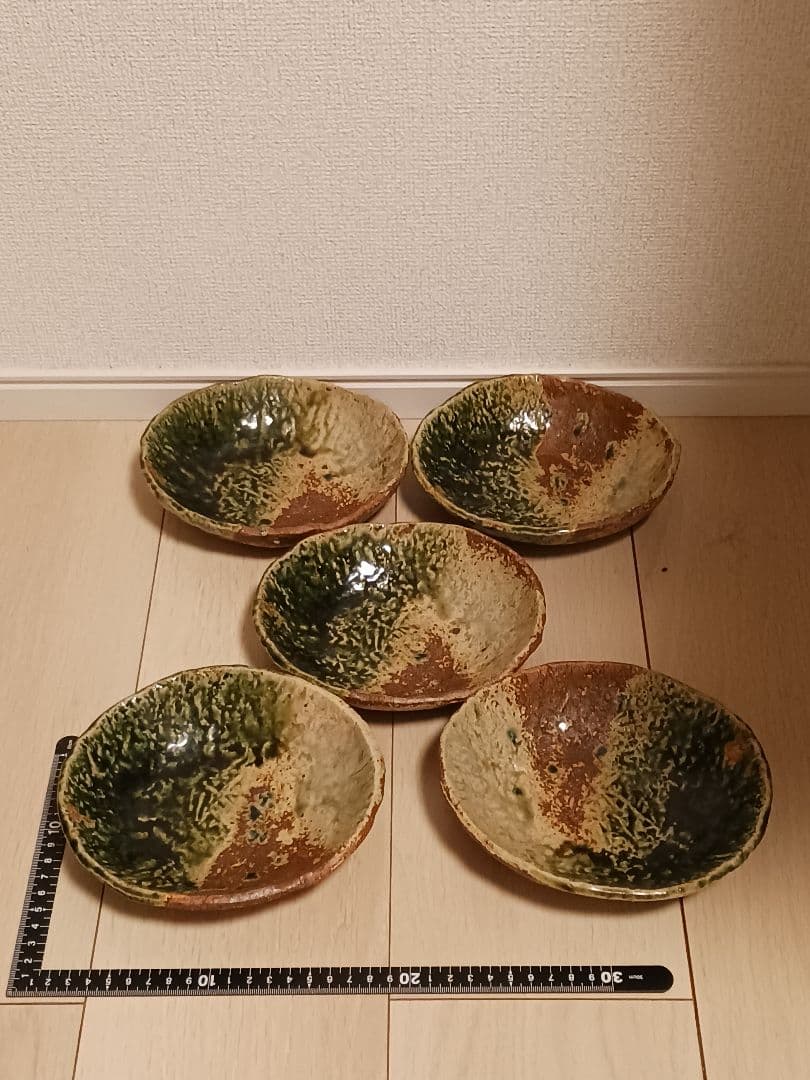 織部焼　佐藤和次　皿　５点　老舗料亭　まとめ売り