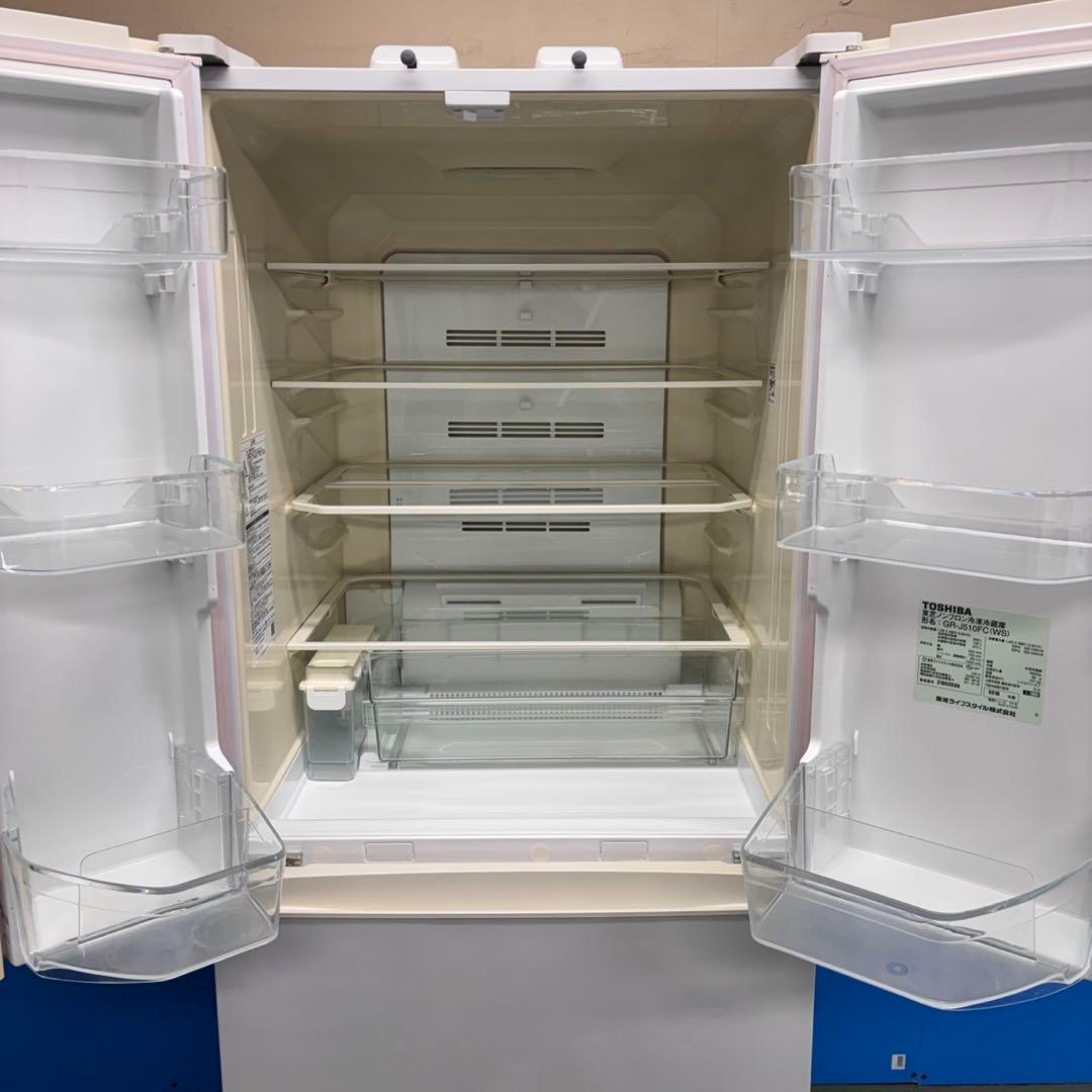 576 東芝大型冷蔵庫　500L強　508L 小型　家庭用　観音開き　自動製氷