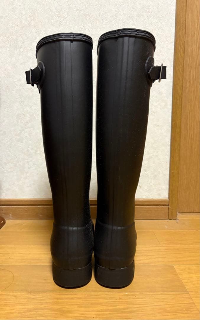 【極美品】HUNTER ロングブーツ ブラック 23~23.5 ナップサック&箱
