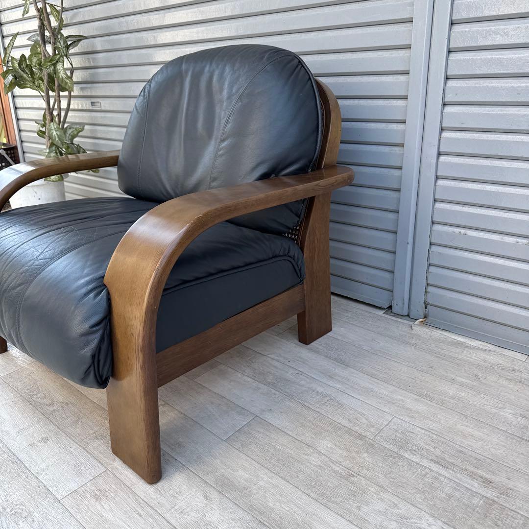 最終値下げ飛騨産業　ヴィンテージ 本革　1人掛けソファ　シングルソファ　キツツキ