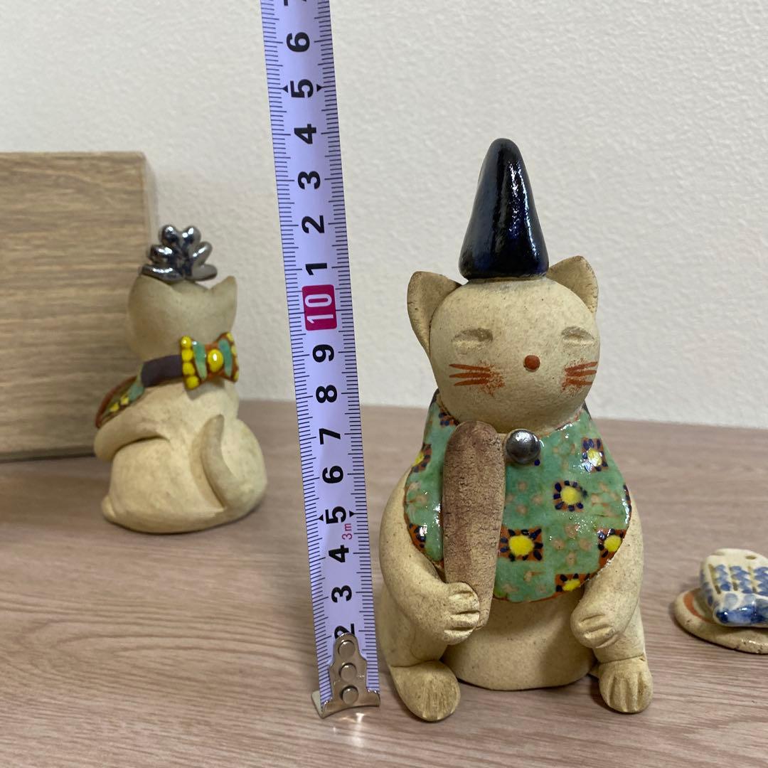 一点物　希少　益子焼　加藤麻里作　陶器雛人形 猫の嫁入り