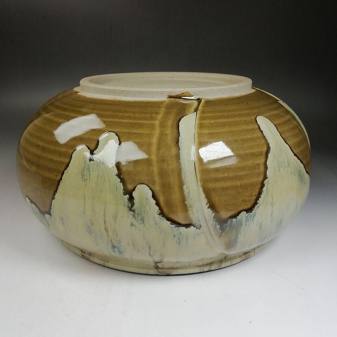 Ｗ６７　水指　『即中斎好　萬古捻梅』『福森比路志 造』　共箱　茶道具