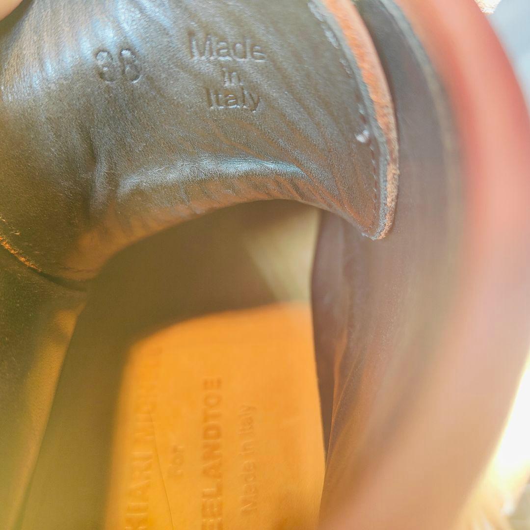 【未使用級極美品】HEELANDTOE　高級バーガンディワークブーツ　イタリア製