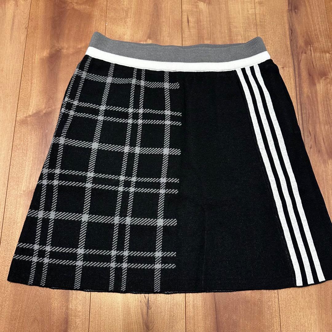 長袖フーディ　ニットスカート　セットアップ　サイズM 秋冬　チェック　パーカー
