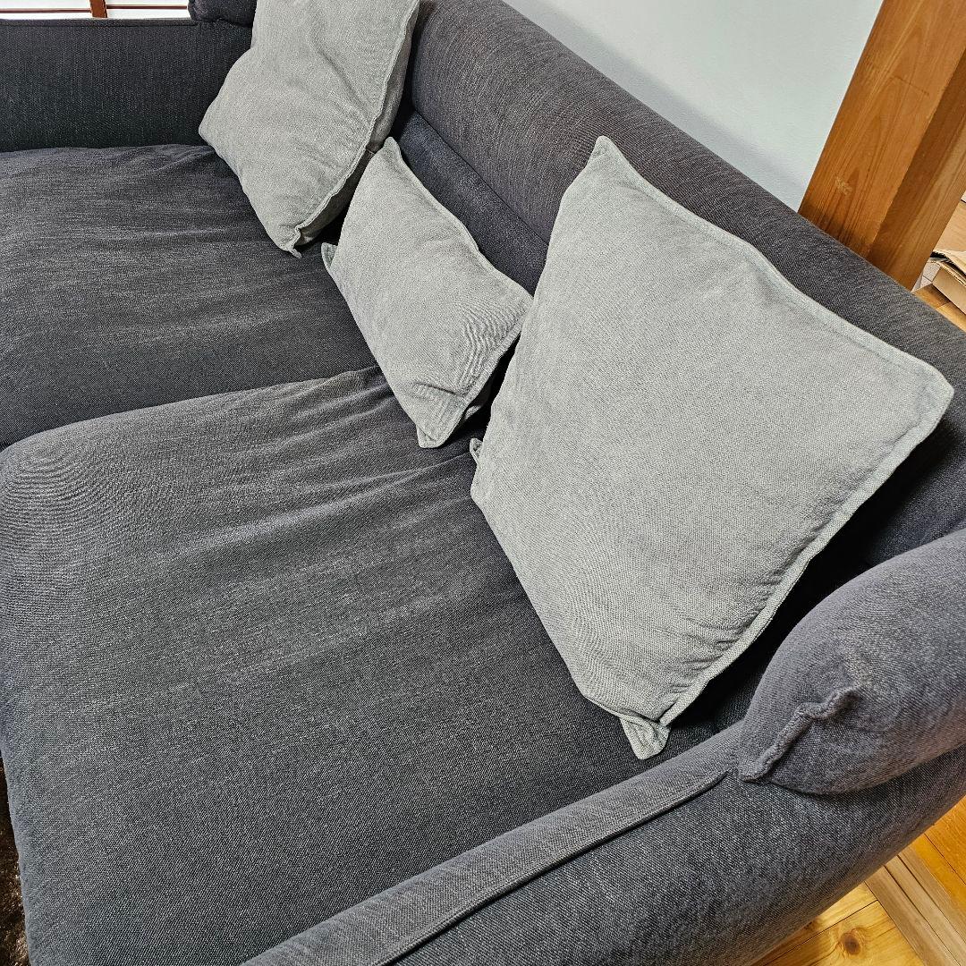 ニトリ 3人掛けソファ ダークグレー