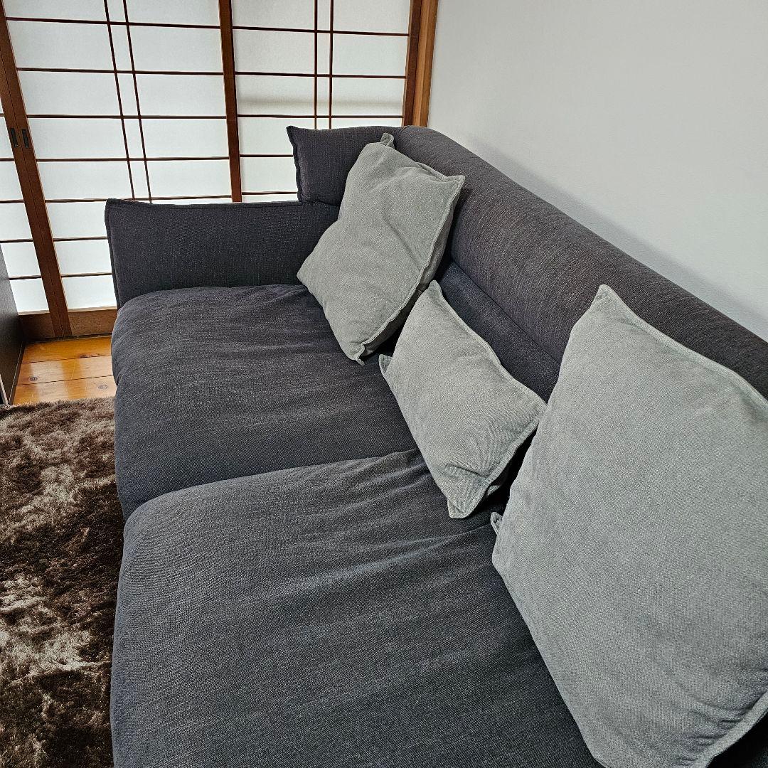 ニトリ 3人掛けソファ ダークグレー