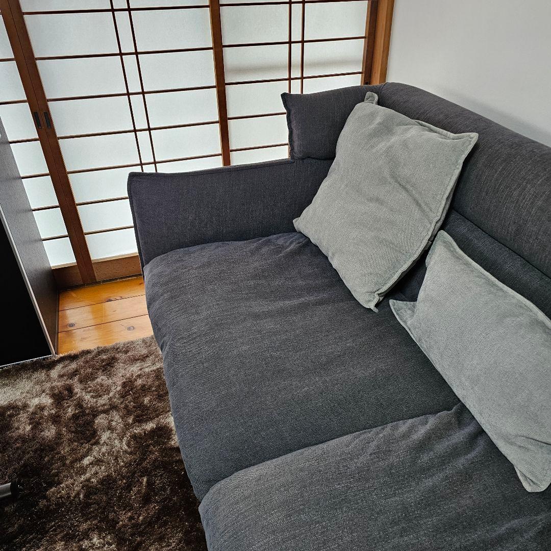 ニトリ 3人掛けソファ ダークグレー