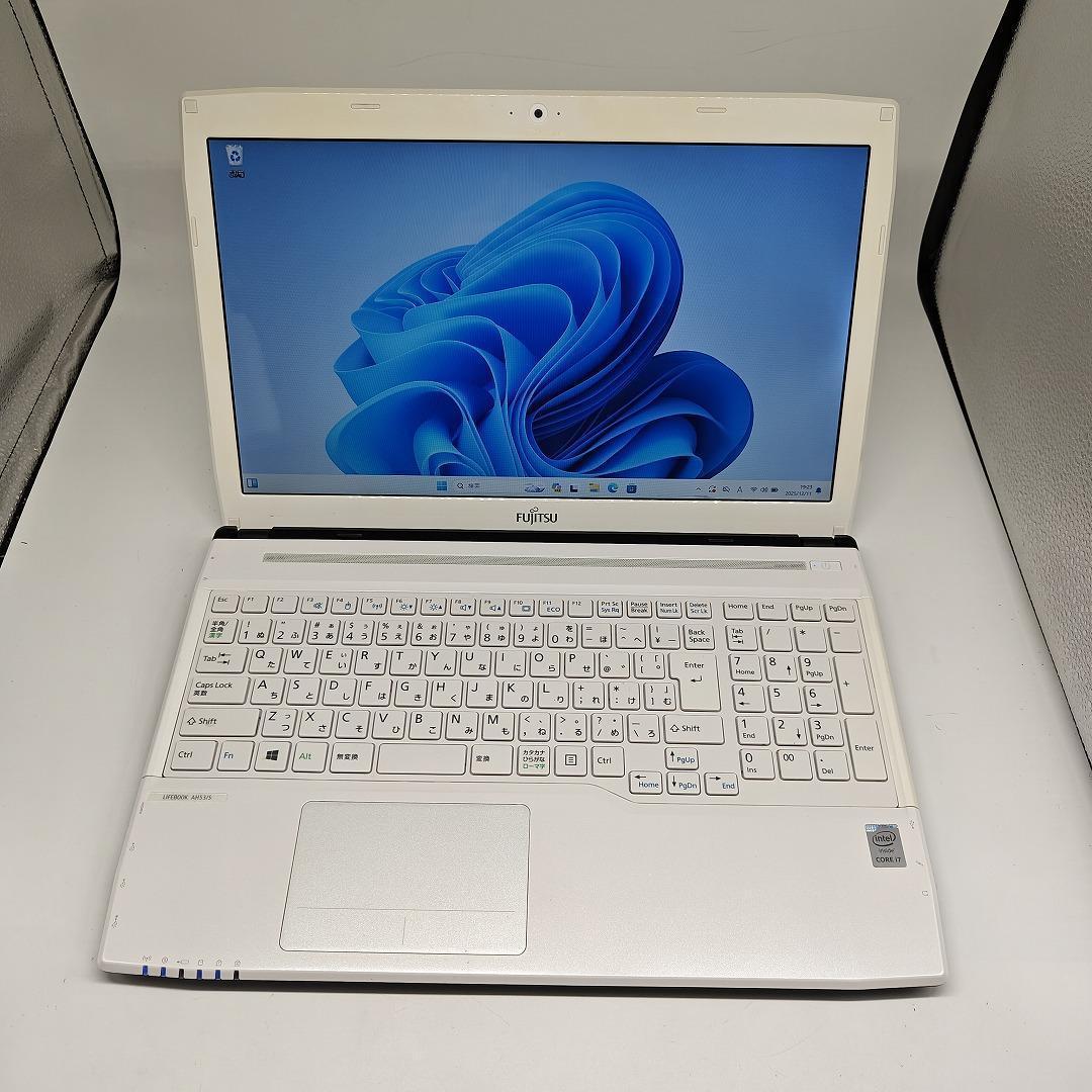 【富士通】AH53 高性能i7 SSD256GB 16GB ホワイト ノートPC