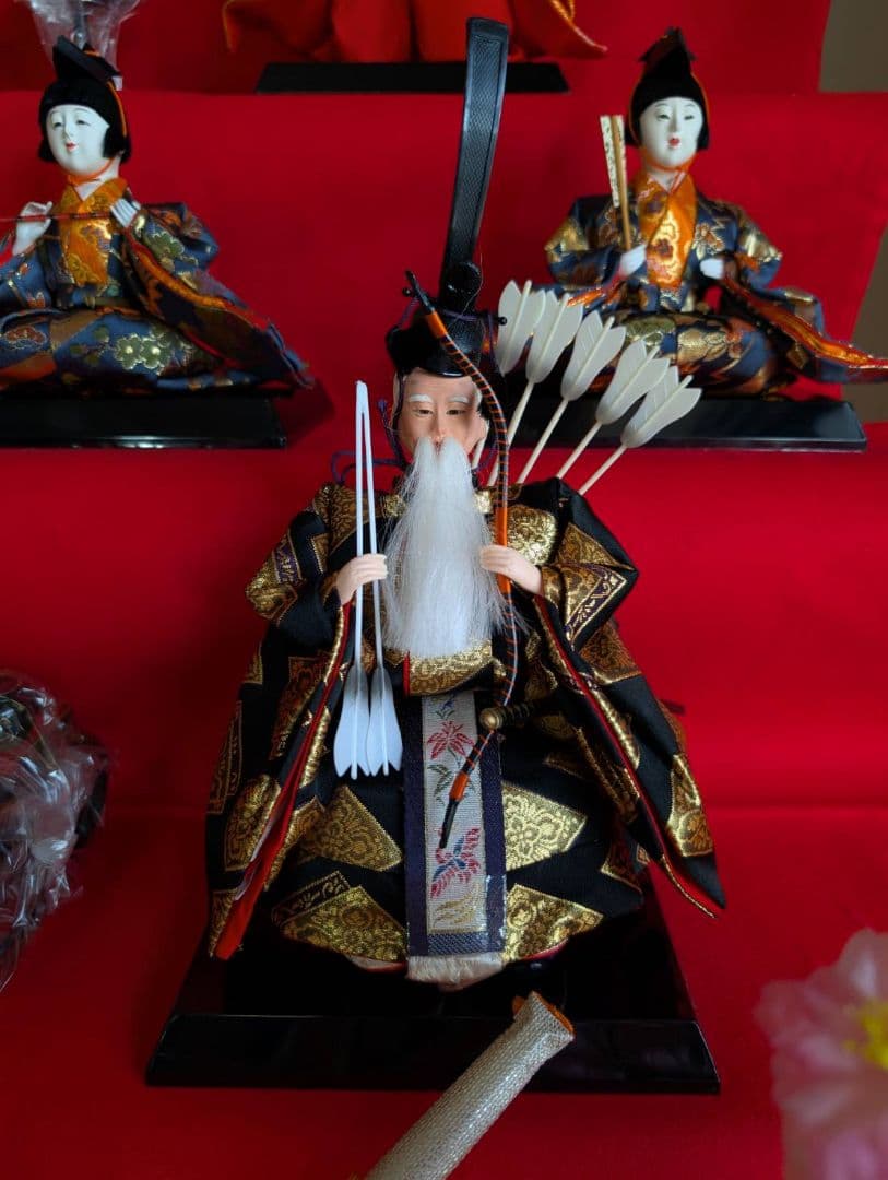 送料込【3出品全て落札必須 3/3】ひな人形 7段 15人飾り 40号（人形）