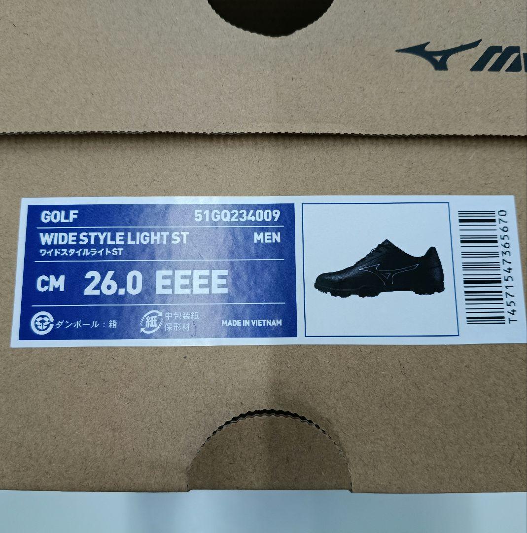 Mizuno ゴルフシューズ 51GQ2340　クロ　26センチ