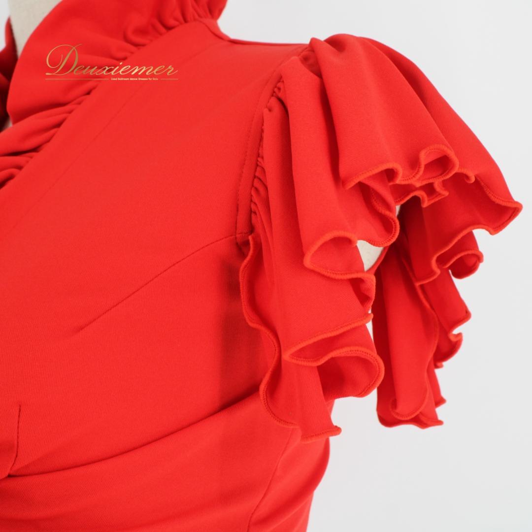 【美品 フラメンコ衣装】レッド SONIA JOHNES ブラウス トップス 赤