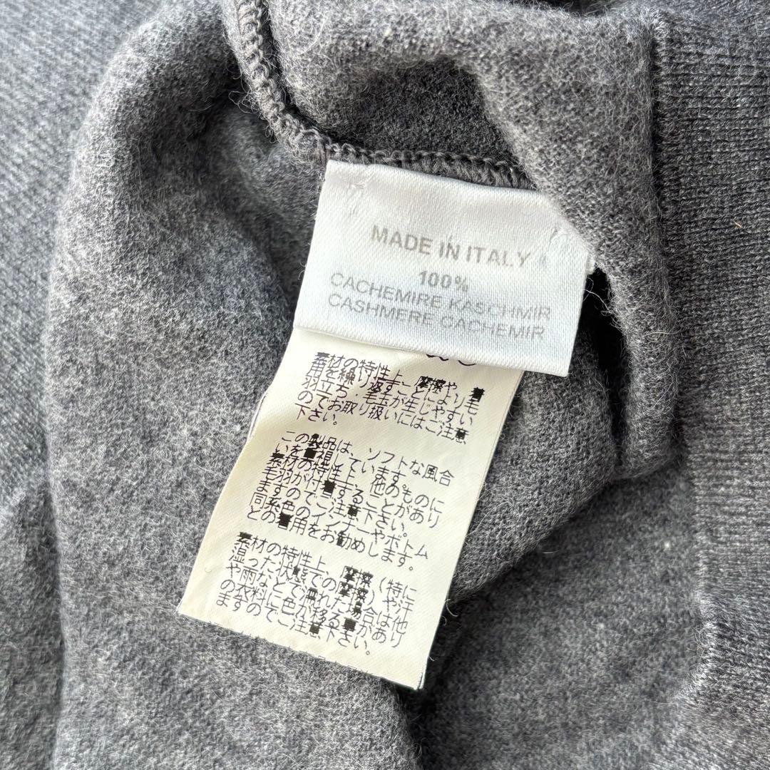 エルメス 未使用級 カシミヤ100% Vネック セーター ニット グレー L