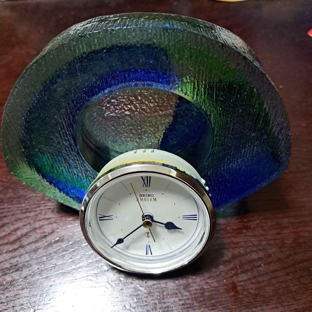 SEIKO EMBLEM 彩色硝子　置時計