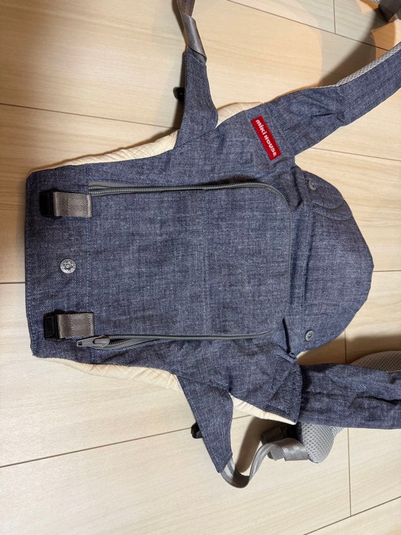 ミキハウス×ポグネー コラボ 抱っこ紐　インディゴブルー(デニム調)