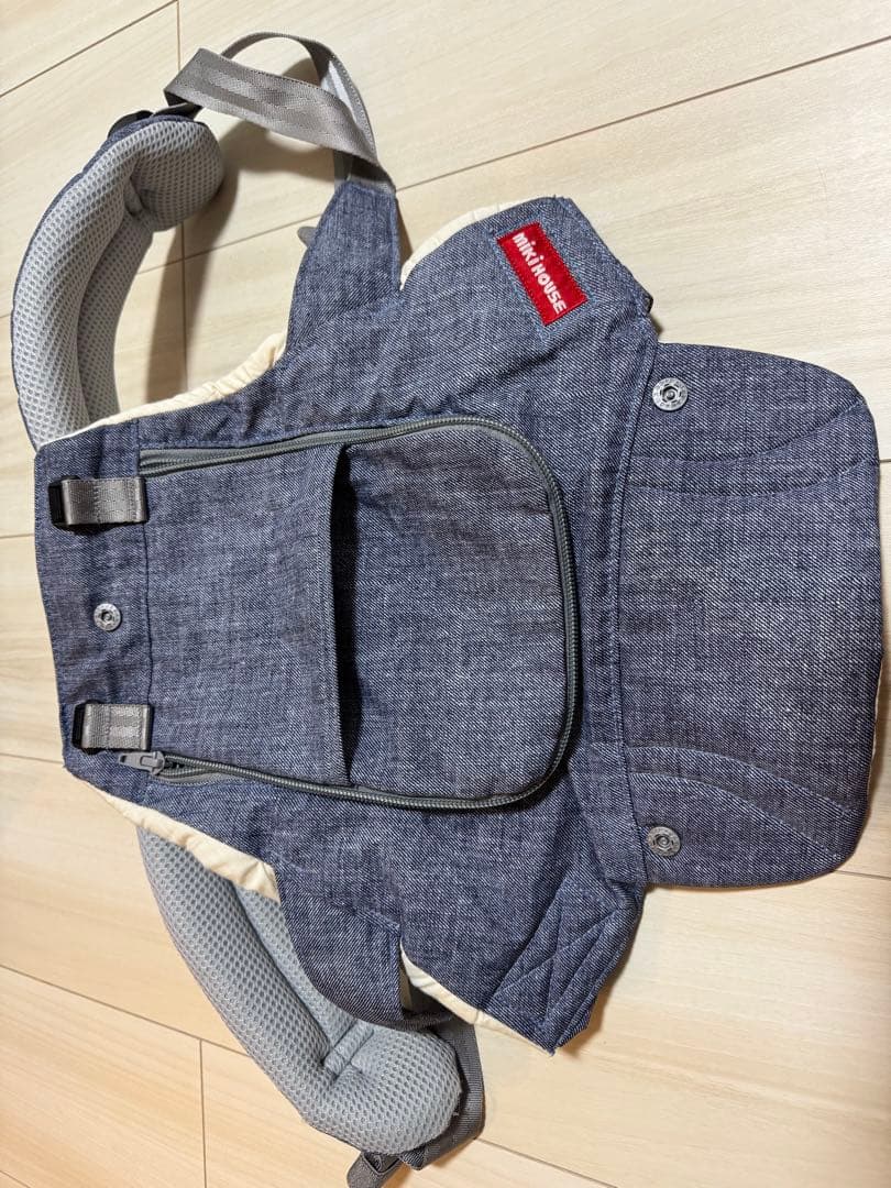 ミキハウス×ポグネー コラボ 抱っこ紐　インディゴブルー(デニム調)