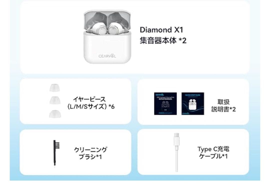 Cearvol♥集音器 Bluetooth5.3 ワイヤレスイヤホン型 補聴器