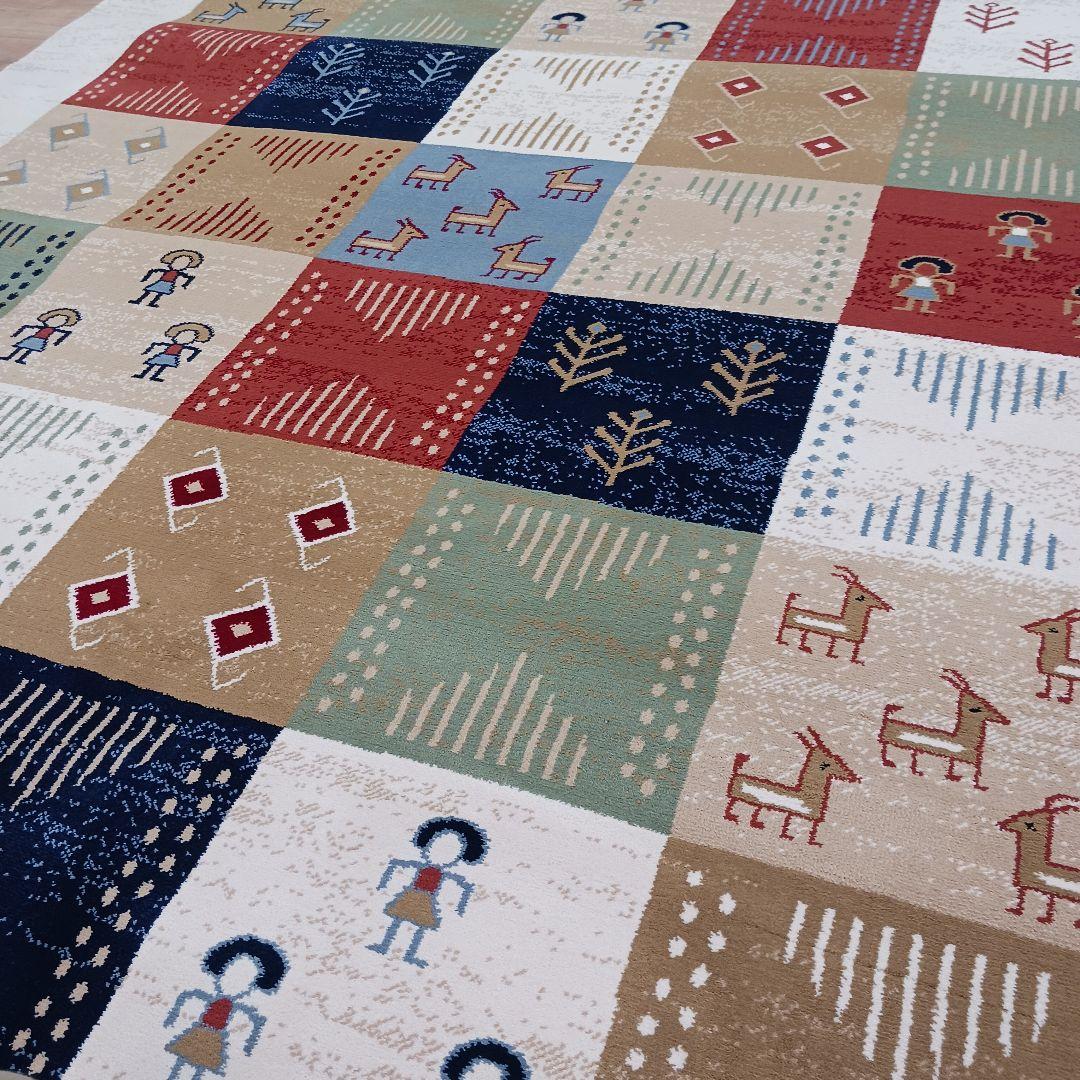 Y2872 ベルギー製 ウィルトン織 ギャッベ ラグ 大判 250×201㎝