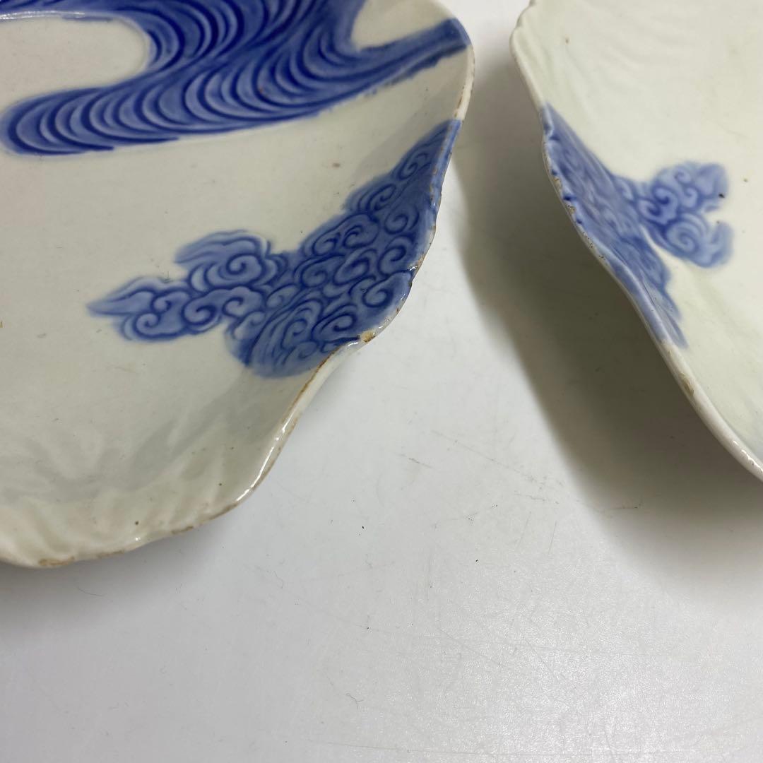 古伊万里　来付波に富士図　向付　21客　東K7-1215☆2F トヒコカ