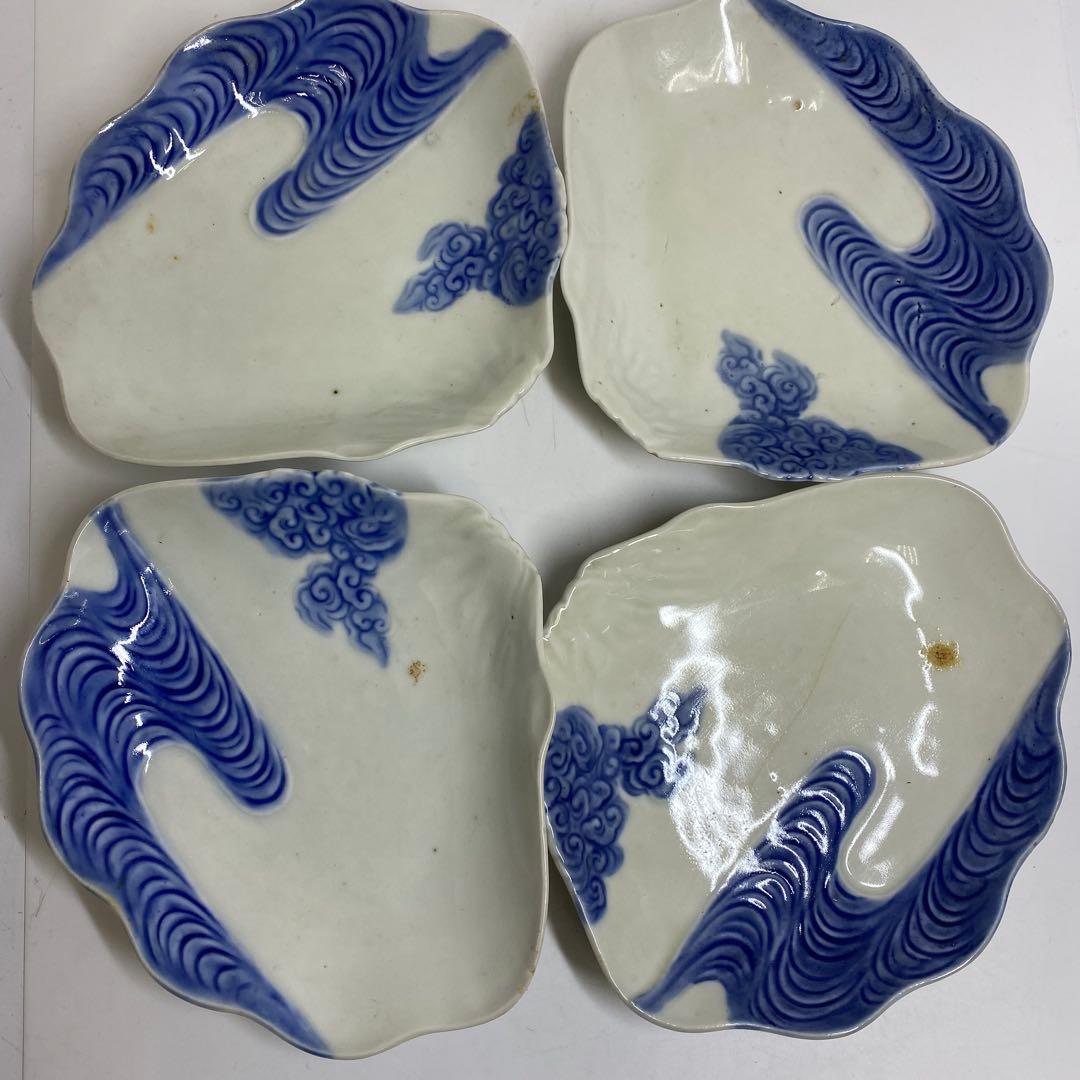 古伊万里　来付波に富士図　向付　21客　東K7-1215☆2F トヒコカ