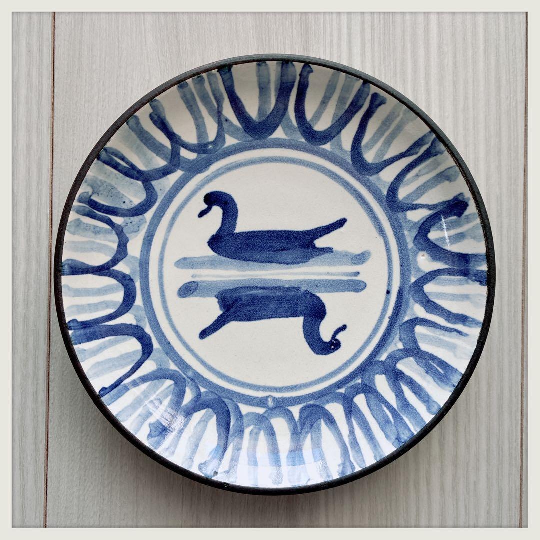 英国ヴィンテージ　RyePottery Wally Coll作　小鳥小皿x6枚組