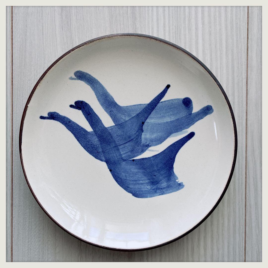 英国ヴィンテージ　RyePottery Wally Coll作　小鳥小皿x6枚組