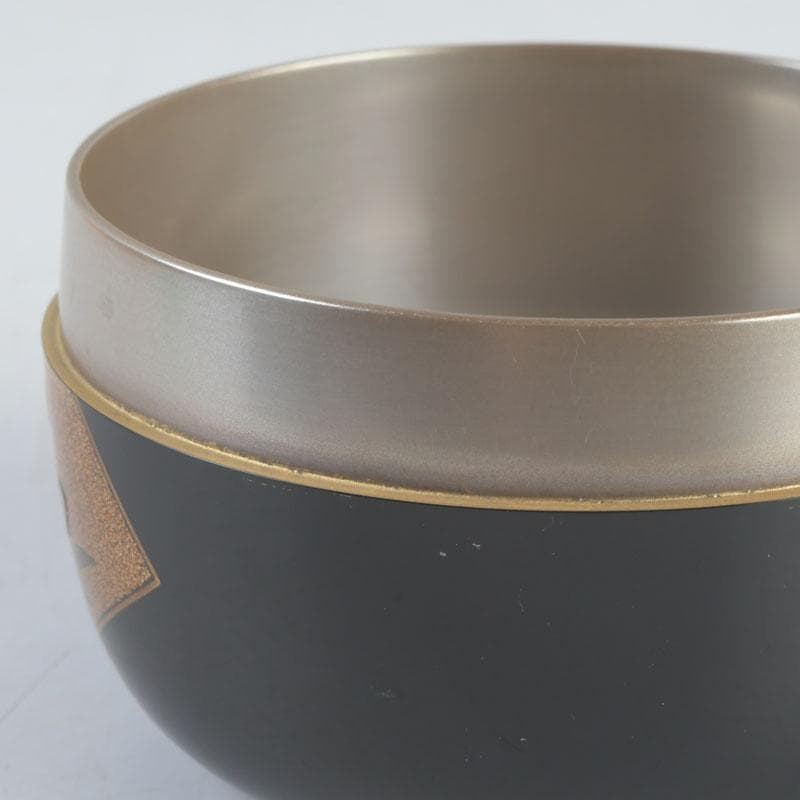 茶道具　高崎秋峰作　螺鈿装飾　扇面蒔絵　内銀溜　平棗　共布共箱　V　9695